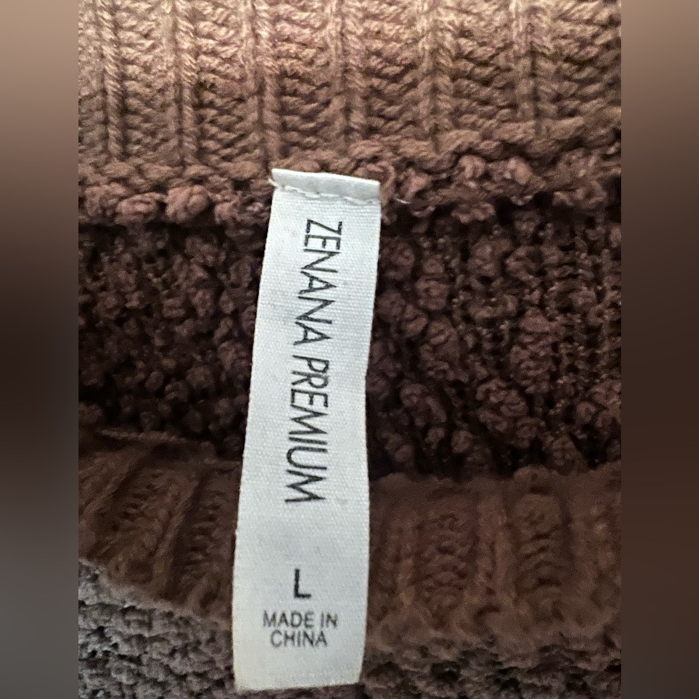 Zenana Textured Brown Sweater - Picture 3 of 7